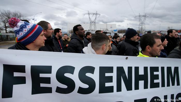 Proteste von EDF-Mitarbeitern gegen die Schließung des AKW Fessenheim, das 202 vom Netz ging.